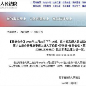 又一加拿大籍被告人将在大连被公开庭审