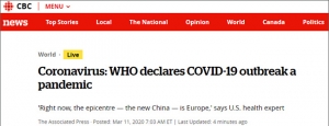 【突发】世卫宣布新冠状病毒全球大流行，加拿大破百，特鲁多砸10亿加元抗疫 ...