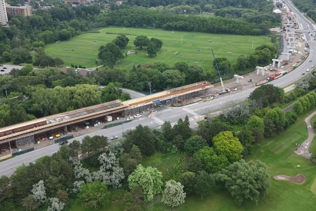 多伦多全新高架轻轨建设提速  Eglinton西延