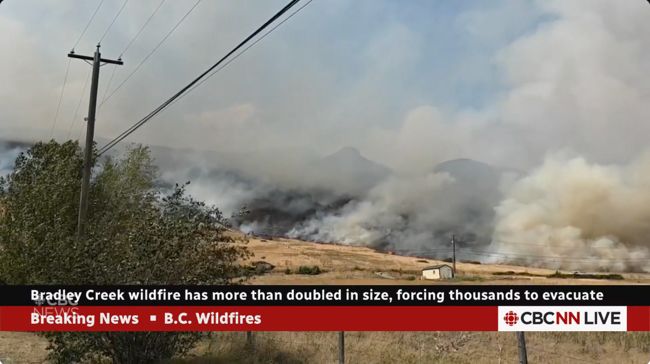 卑诗省山火持续肆虐  数百栋建筑被毁 逾8,0
